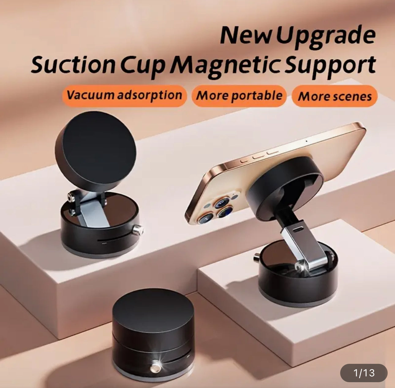 Double-sided Magnetic Foldable Vacuum Suction Cup Mobile Phone Holder
