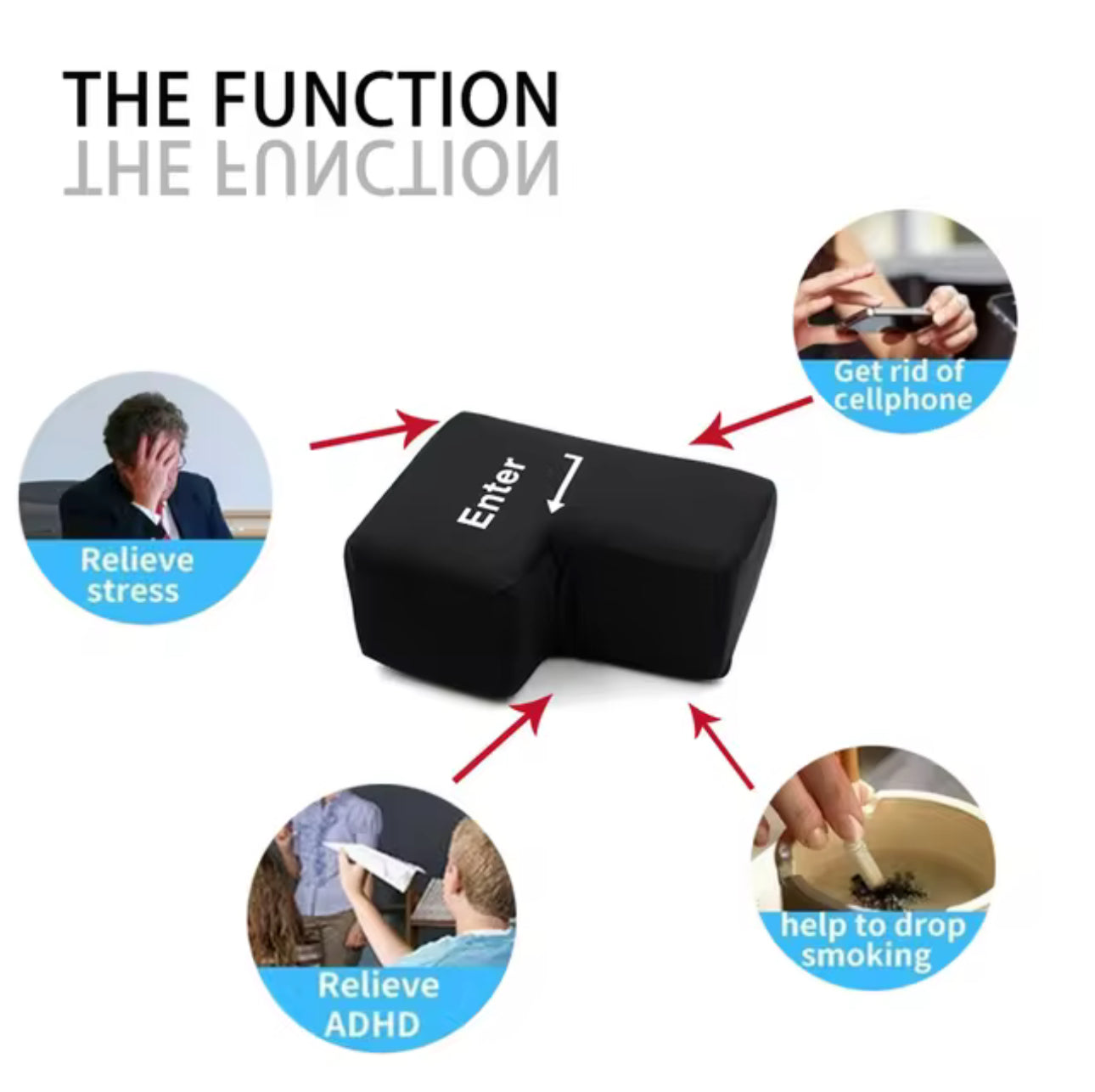 BrightStarAngel™ USB Enter Key Pillow Soft Stress Relief Enter Button