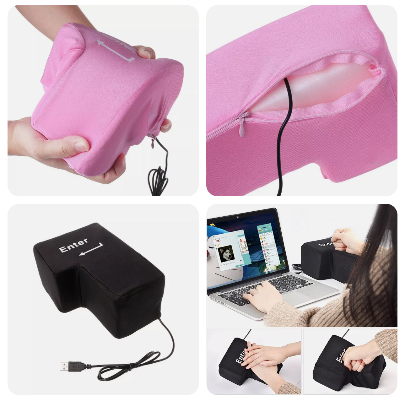 BrightStarAngel™ USB Enter Key Pillow Soft Stress Relief Enter Button