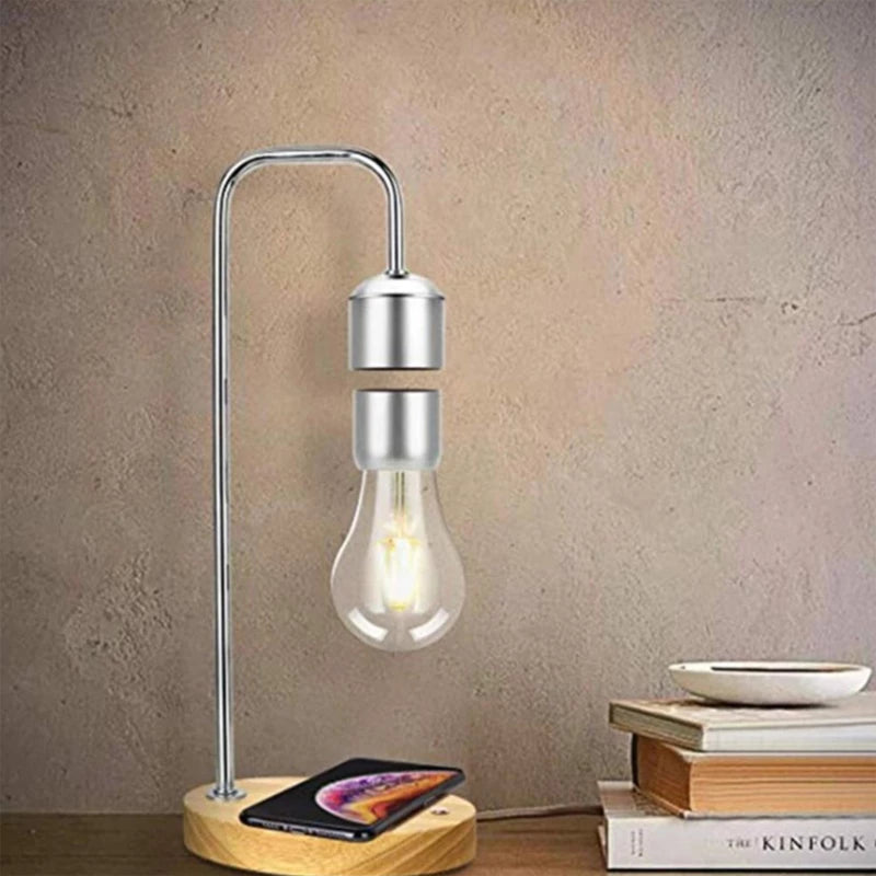 BrightStarAngel™ Magnetic floating light bulb lamp levitation with wireless phone charging