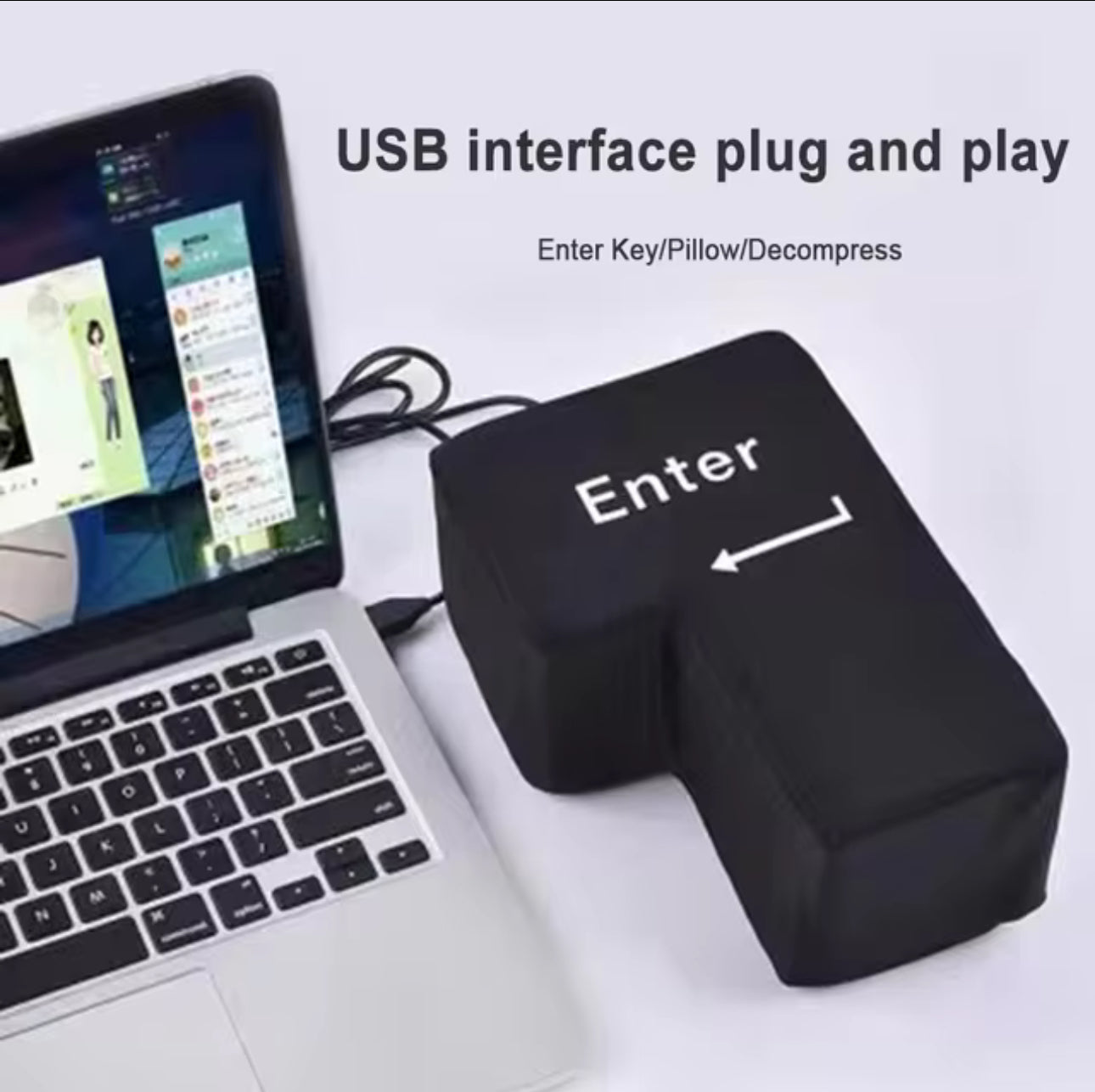 BrightStarAngel™ USB Enter Key  Pillow Soft Stress Relief Enter Button