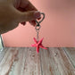 Beach Pink Starfish Keychain