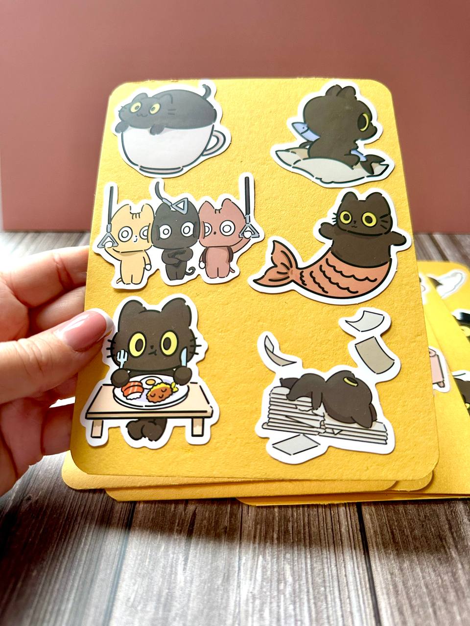 Cute Black Cat Sticker Sheets – Kawaii Cat Planner, Journal & Scrapbook Stickers