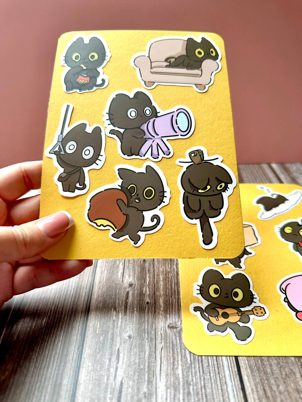 Cute Black Cat Sticker Sheets – Kawaii Cat Planner, Journal & Scrapbook Stickers