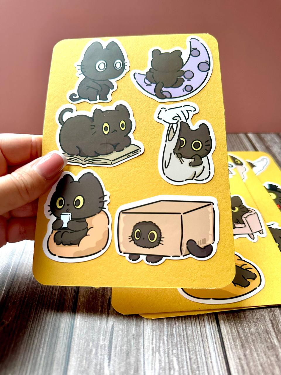 Cute Black Cat Sticker Sheets – Kawaii Cat Planner, Journal & Scrapbook Stickers