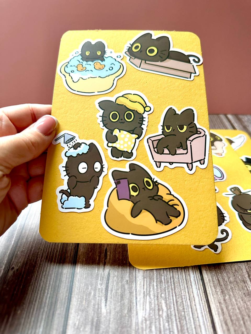 Cute Black Cat Sticker Sheets – Kawaii Cat Planner, Journal & Scrapbook Stickers