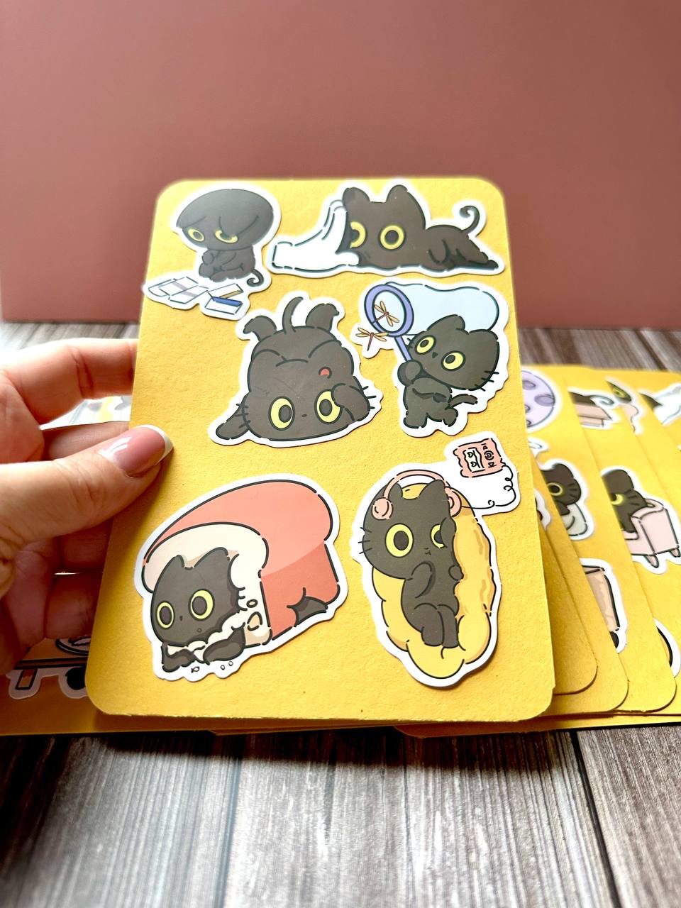 Cute Black Cat Sticker Sheets – Kawaii Cat Planner, Journal & Scrapbook Stickers