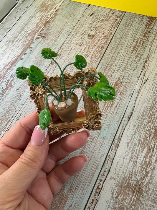 Mini Monstera Plant Magnet Framed