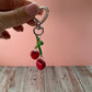 Red Cherry Charm Keychain