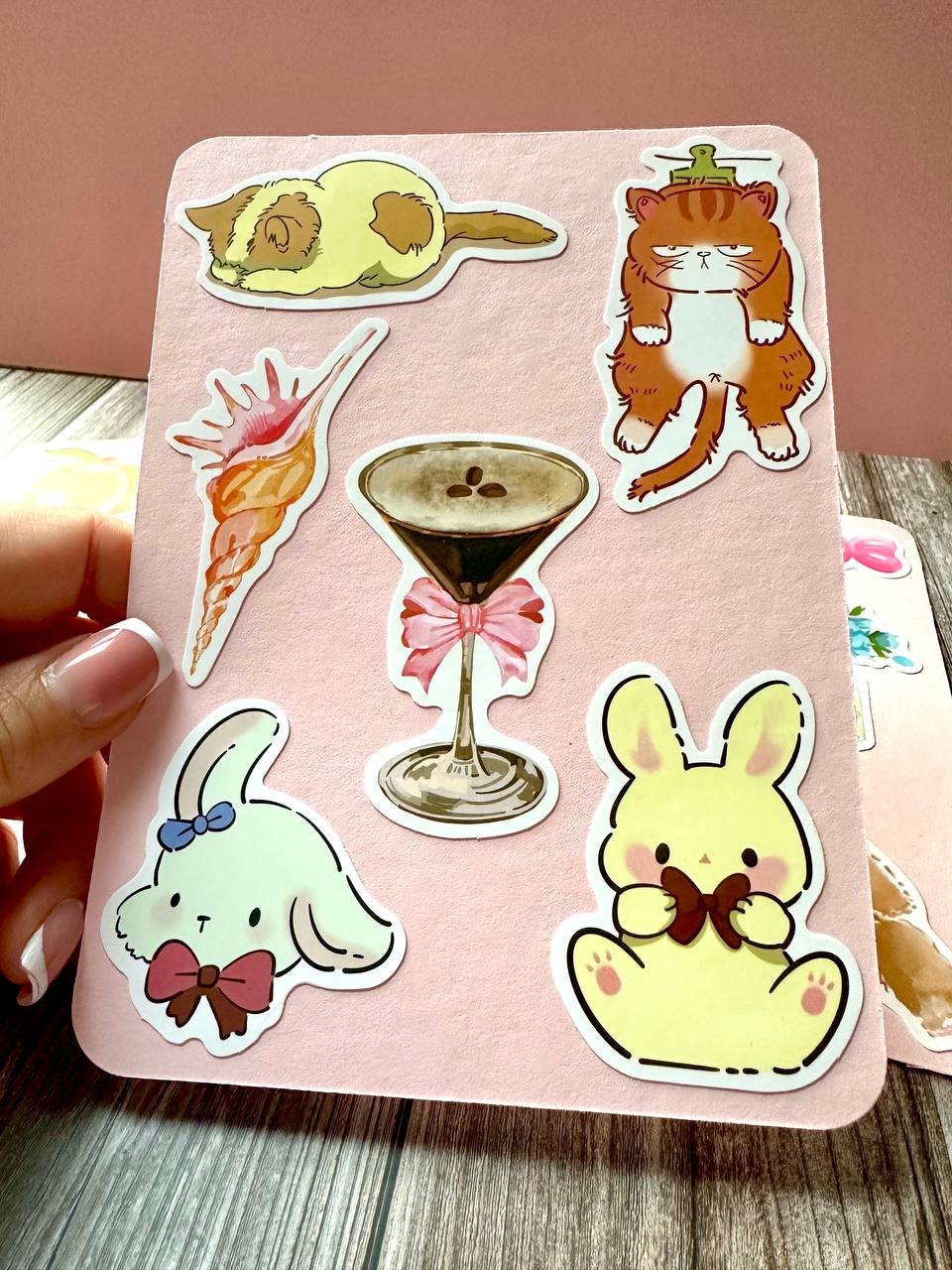 Cute Aesthetic Sticker Sheet – Kawaii Animals, Bows & Vintage Style Stickers