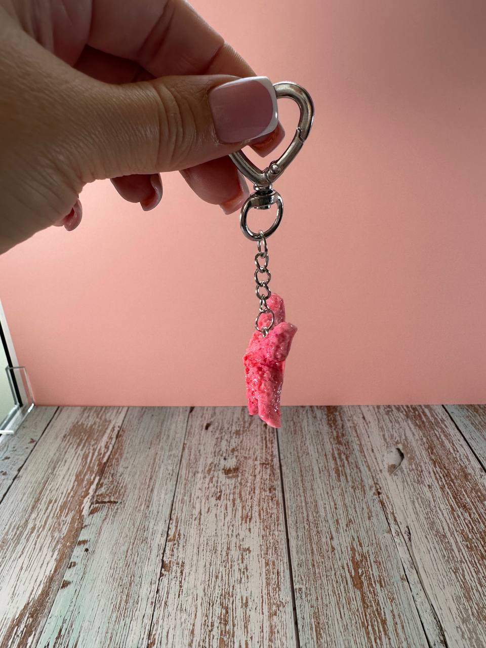 Beach Pink Starfish Keychain