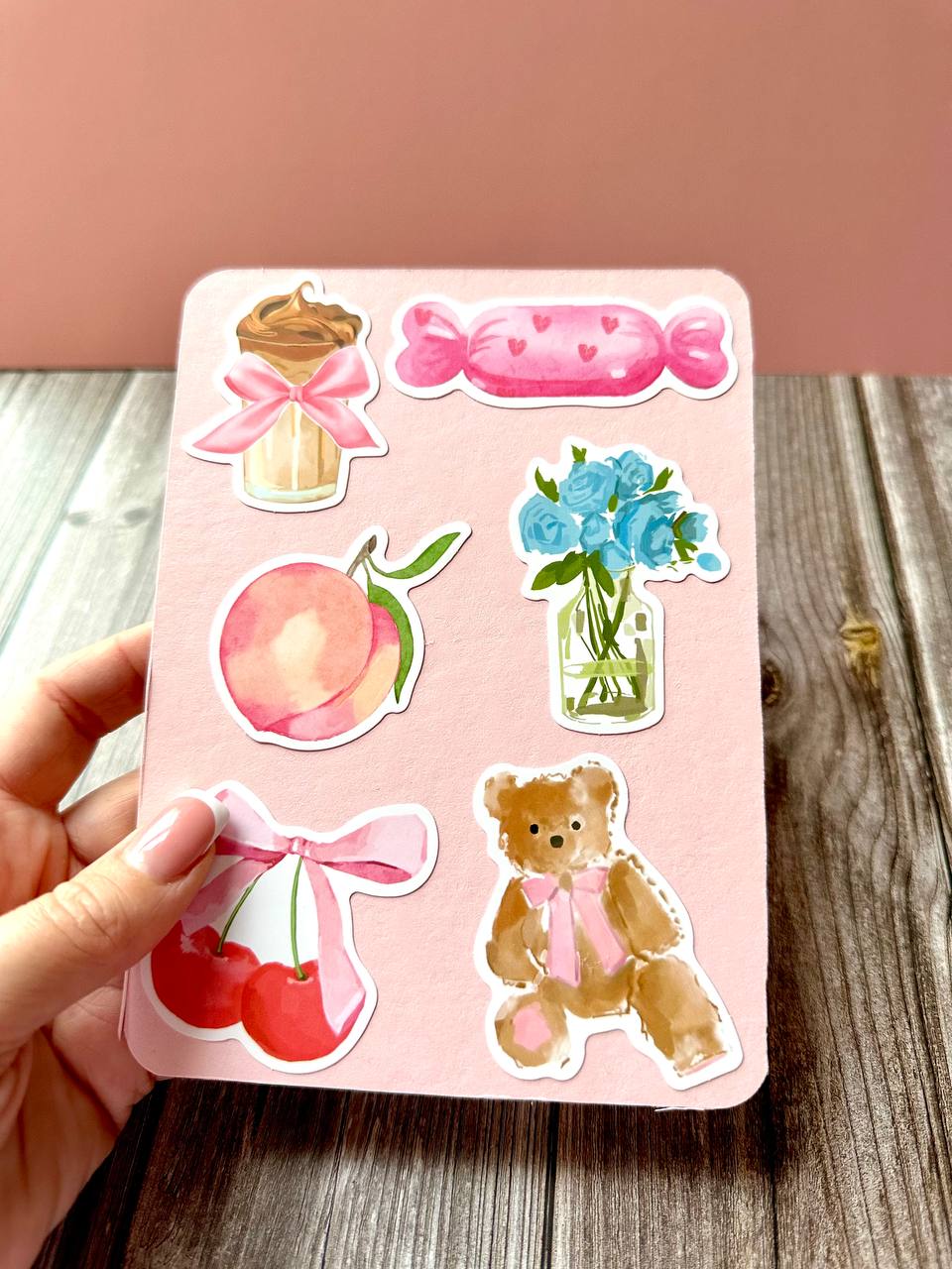 Cute Aesthetic Sticker Sheet – Kawaii Animals, Bows & Vintage Style Stickers