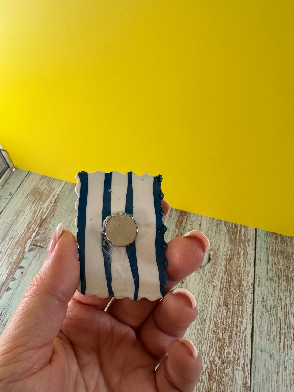 Cherry Pastry Magnet (Blue Stripe)
