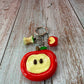 Red Apple Charm Keychain