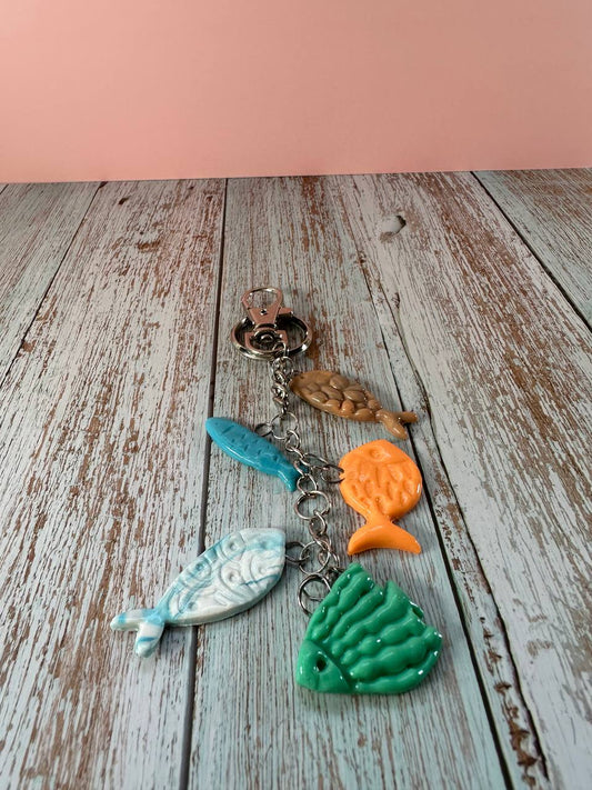 Ocean Fish Charm Keychain