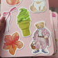 Cute Aesthetic Sticker Sheet – Kawaii Animals, Bows & Vintage Style Stickers