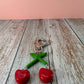 Red Cherry Charm Keychain