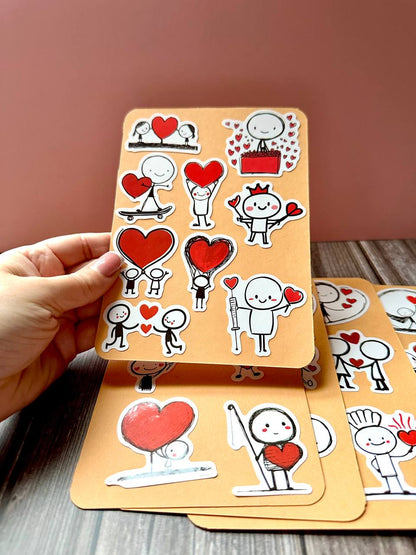 Cute Love Story Sticker Sheets – Romantic Kawaii Couple Stickers for Journals & Happy Mail